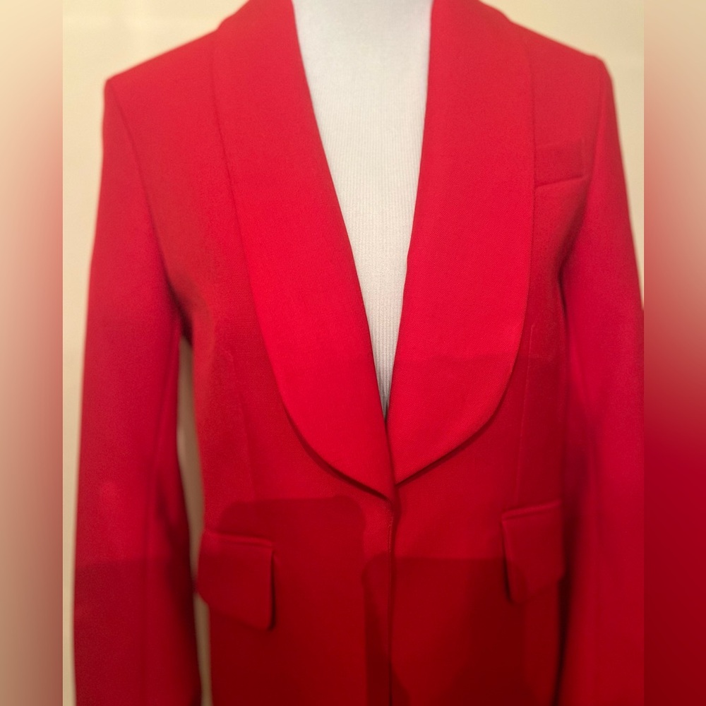 NWT $598 Zadig & Voltaire Date Gabardine Blazer Jacket Size 34 Red Wool Blend - Picture 16 of 16